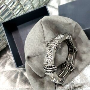Crystal silver and marcasite stretch bracelet